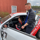 Here’s Lalita familiarizing herself with the Mustang, and our instructor Eric showing us around.